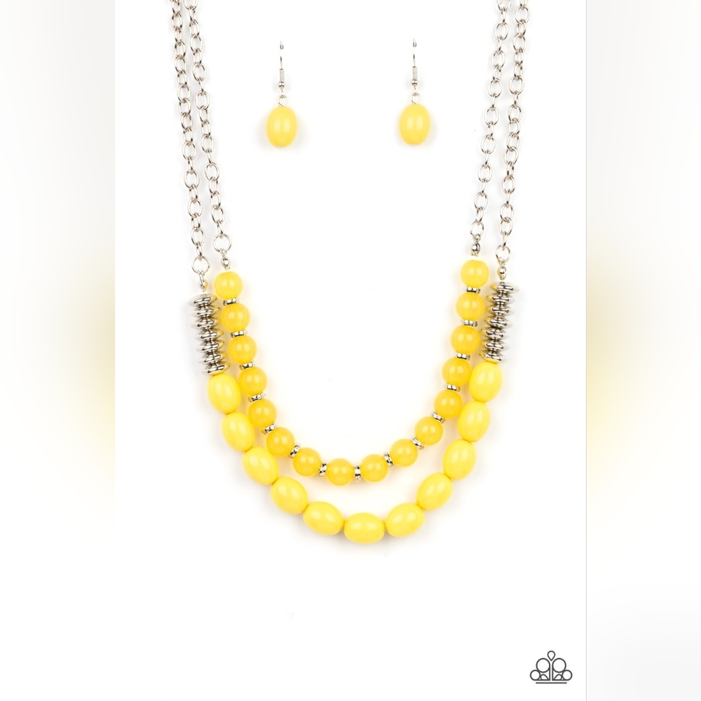 Venetian Voyage Yellow Necklace 💛 With Earrings